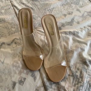 X2B Clear Heels | size 7.5 | Beige and Clear